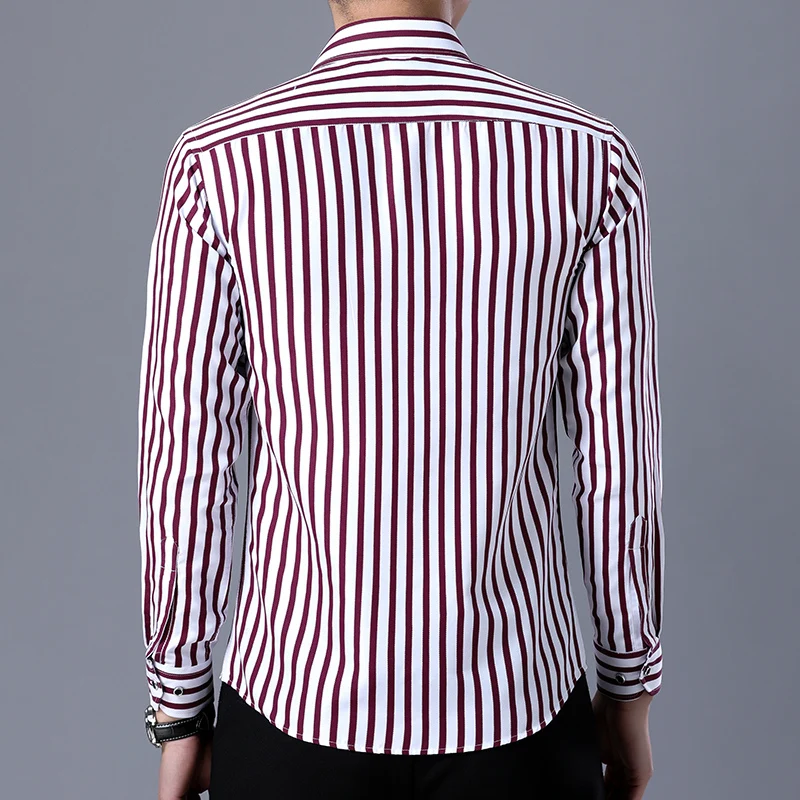 2023 New Fashion Men Long Sleeve Shirts Male Striped Classic-fit Comfort Soft Casual Button-Down Shirt Casual Male Shirt Tops