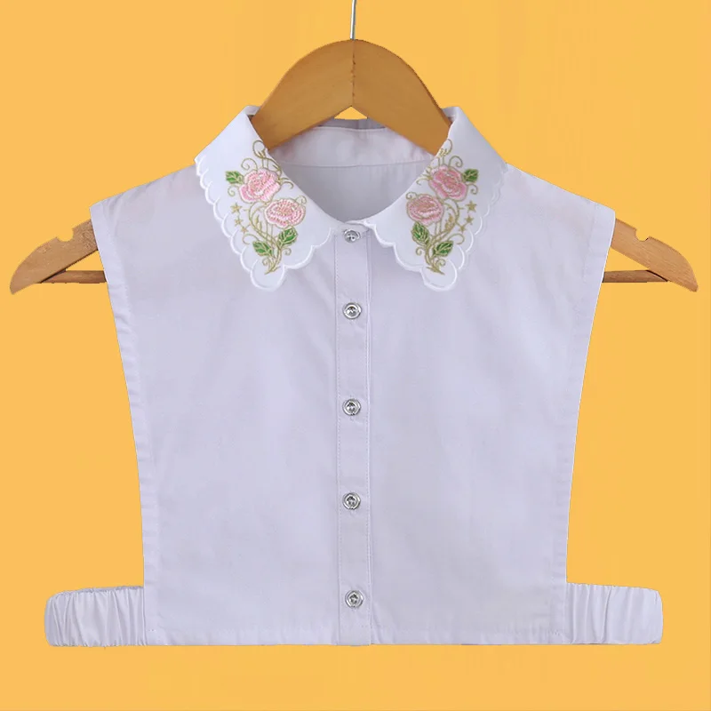 White Fake Collar Shirt Women 2020 New Removable Collars For Women Embroidery False Collar Cotton Detachable Collars Nep Kraagie