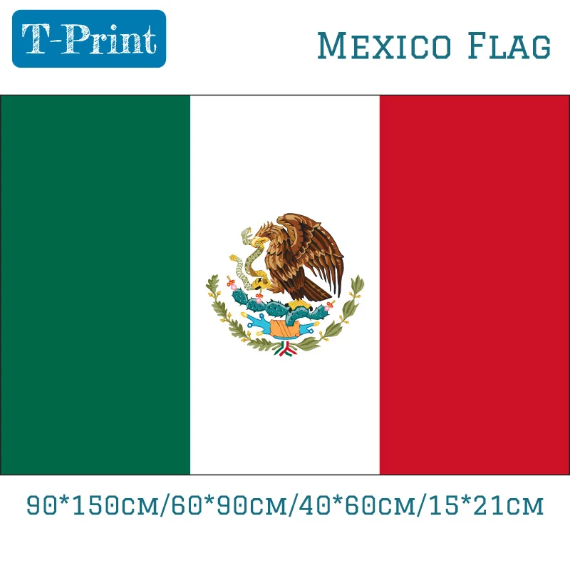 Mexico Flag and Banner 90*150cm/60*90cm/40*60cm/15*21cm 3x5 Feet Polyester Mexican Country Banner Pennant Home Decoration