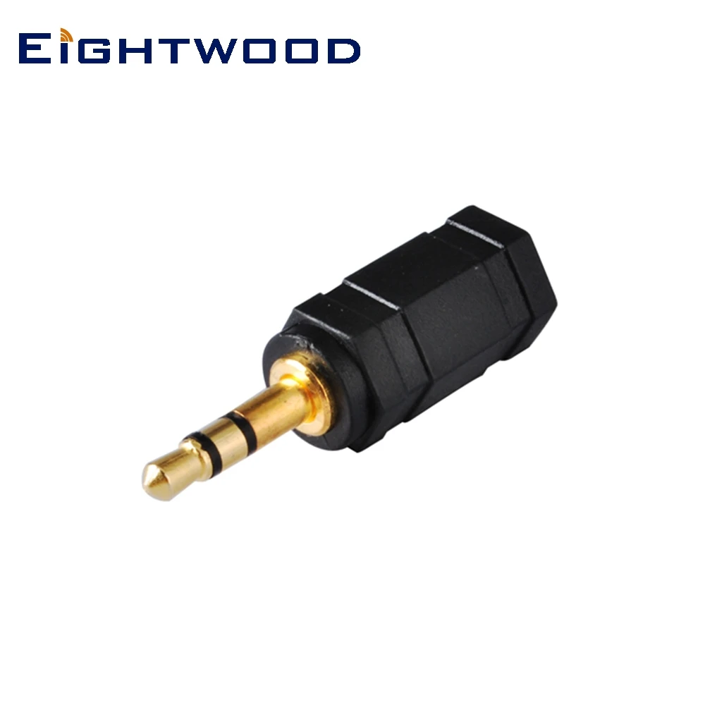 Eightwood 5PCS Car Audio Stereo Standard,DAB Mini Conversion Adapter 2.5mm Jack Female to 3.5mm Plug Male RF Connector Straight