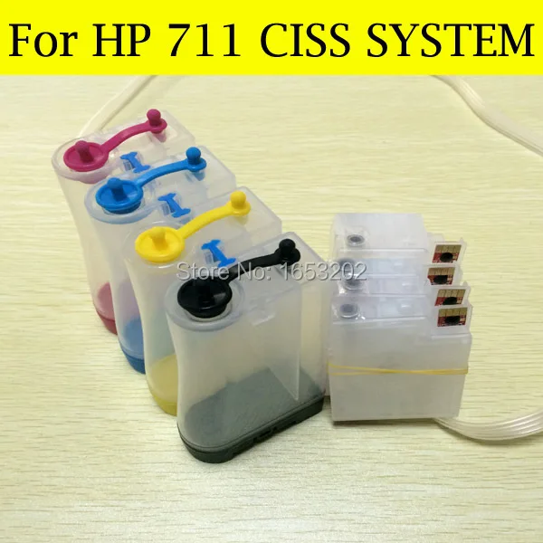 1 Set Best Continuous Ink Supply System For HP 711 Use For HP Designjet T120 T520 120XL 520 Printers With 711XL 711 CISS