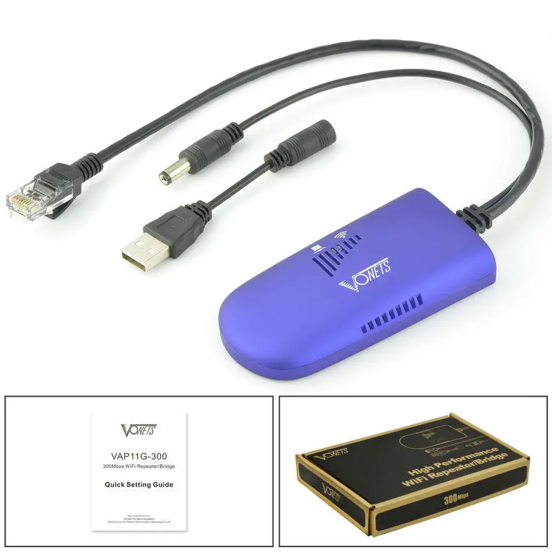Vonets VAP11G-300 RJ45 Mini Wifi bezprzewodowy most Wifi Repeater Extender routery, bezprzewodowy dostęp do internetu sieci komputerowych ekran aparatu nowy