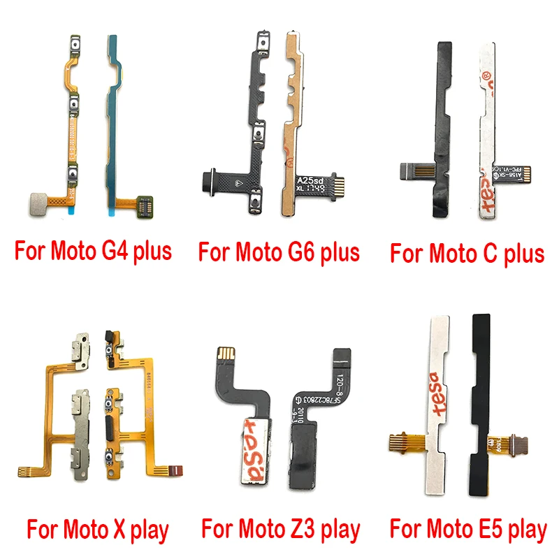 30Pcs， Power on/off Volume Key Button Flex For Motorola Moto M C E4 E3 Z3 Plus Play X3 X2 X Play One Hyper Action vision Zoom