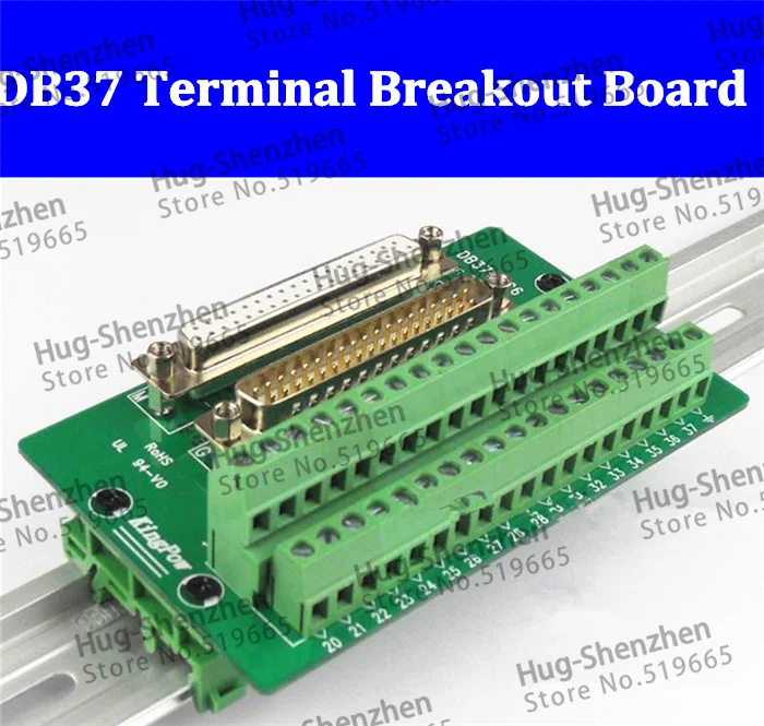 

High quality D-SUB DB37 Male / Female Header Breakout Board, din rail module Terminal Block, Connector