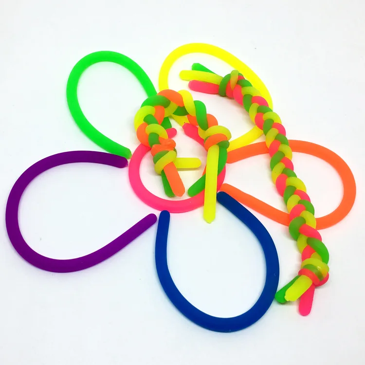 

10Pcs/Lot TPR Soft Anti Stress Rope Toys Fidget Noodle Stretch/Pull/Twirl/Wrap Toy Slings DIY Hand-knit Rope