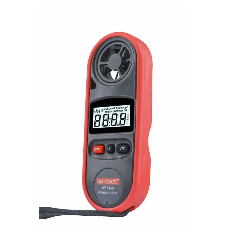 Digital Anemometer IP67 Air Velocity Beaufort Scale -10~45C C/F Temperature Measure 30m/s LCD Wind Speed Chill Indicator Guage