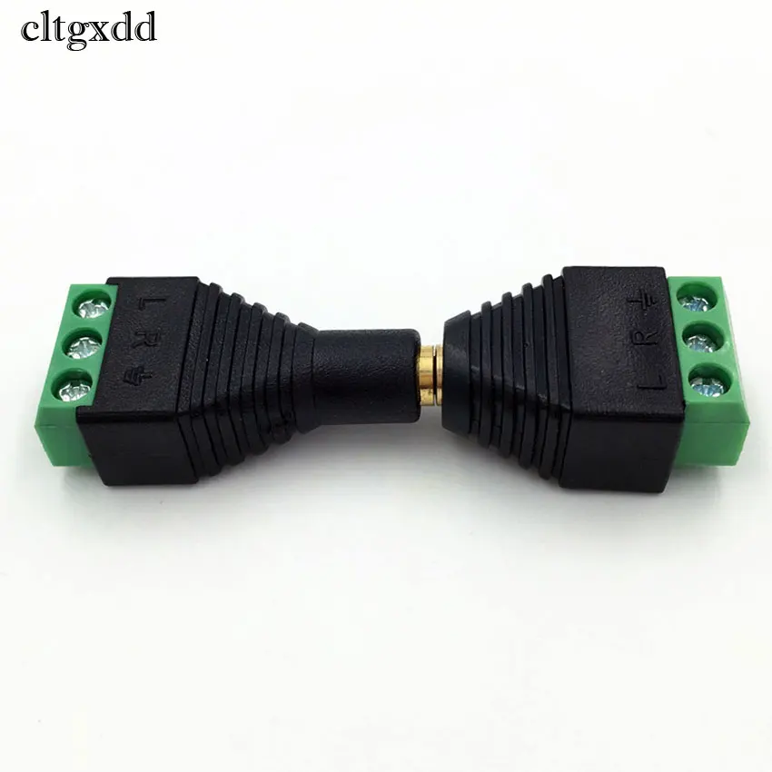 Cltgxdd 1 paio placcato oro 3.5mm 1/8 pollici Stereo maschio e femmina Jack a vite AV Video AV connettore spina terminale Balun, 3 poli