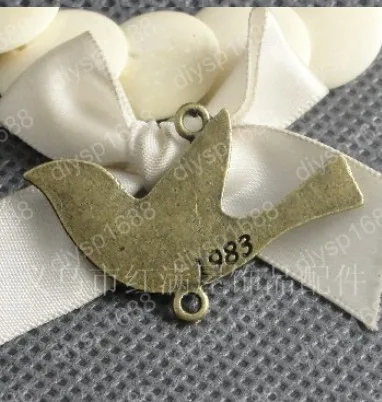 

60pcs/lot alloy bead Antique Bronze Plated 37*26MM bird shape connection Jewelry Findings,Accessories charm,pendant,JJA1358
