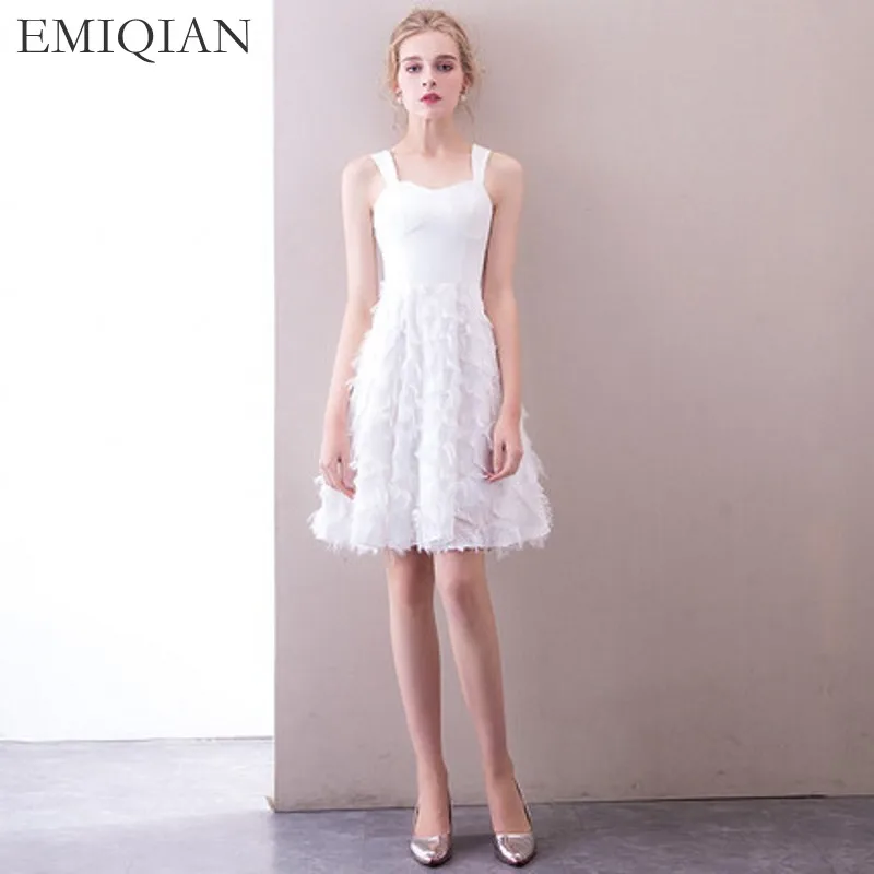 New Arrival Reception Dress White Short Wedding Dress Mini Brides Bridal Gown Vestido De Noiva