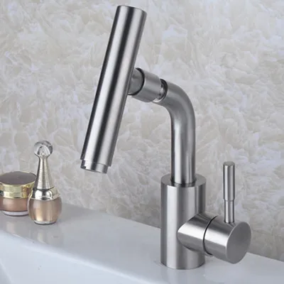 304 stainless steel basin hot and cold water faucet wash basin bathroom faucet wash basin can be rotated single hole faucet