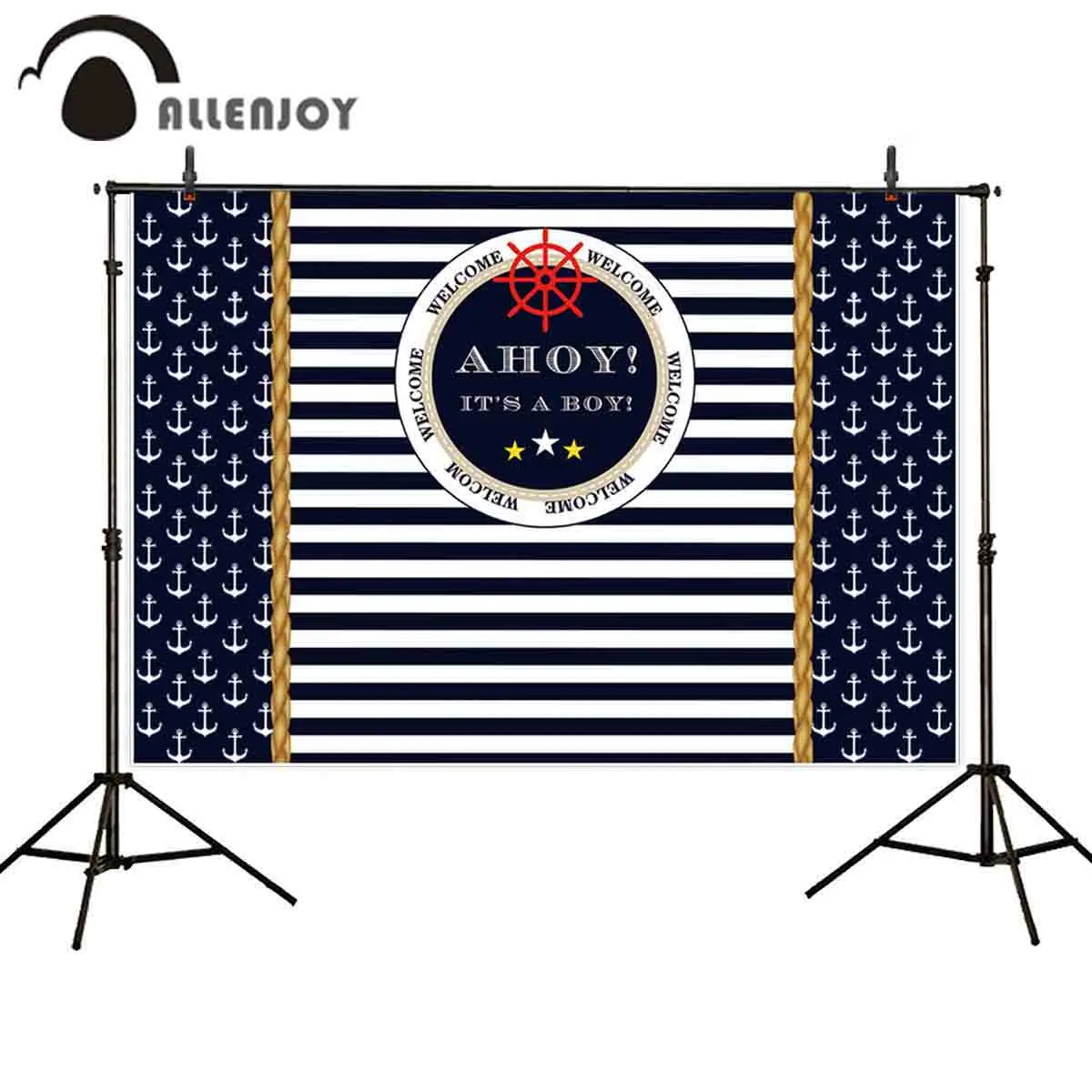 

Allenjoy photo backdrop Anchor navigation stripe Holy Communion birthday backdrop photobooth photocall background new shoot