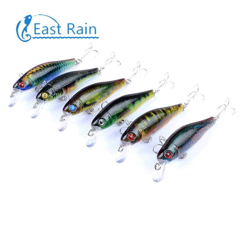 East Rain 8.5cm .7g 6pcs/Lot Painted Suspension Lure Freshwater Saltwater Fishing SP Minnow Artificial Hard Bait