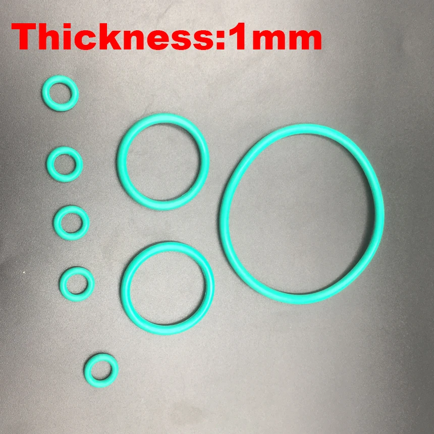 

40pcs 17x1 17*1 18x1 18*1 19x1 19*1 (OD*Thickness) Green Fluoro FKM Fluorine Rubber O Ring Washer O-Ring Oil Seal Gasket