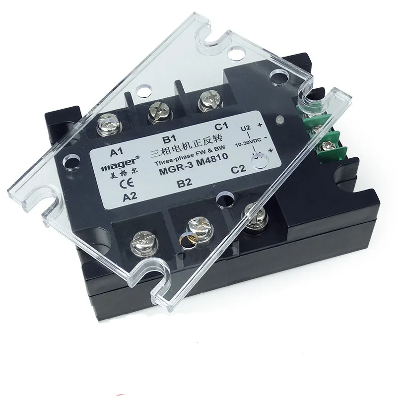 Free shipping 1pc MGR3 M4810 10A AC motor positive inversion solid state relay SSR 10A Relay motor