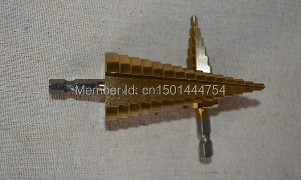 جديد 3 قطعة التيتانيوم المغلفة HSS خطوة مثقاب ثقب الخطوة بت أداة مجموعة 4-12,4-20,4-32 مللي متر سداسية عرقوب