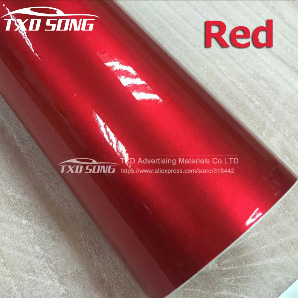 High glossy Red Metallic pearl glitter vinyl Glossy diamond glitter car wrapping fim with air bubbles 10/20/30/40/50/60X152CM