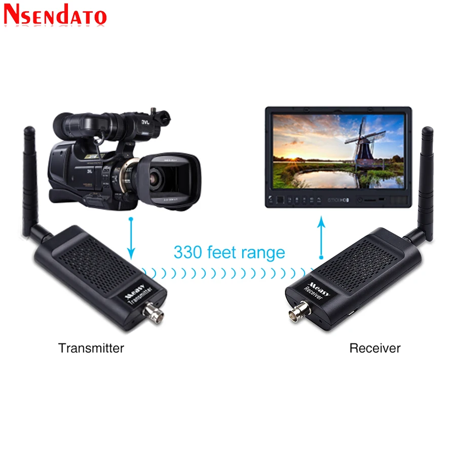 Measy Air SDI 4 2.4G/5.8G 1080P 3D 100M كاميرا صوت لاسلكية ، جهاز إرسال مباشر ، محول تمديد لجهاز HDTV