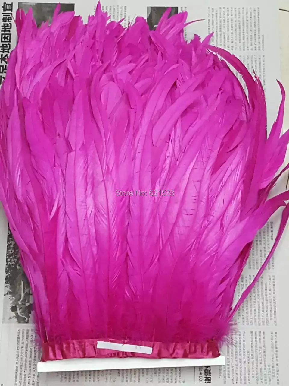 10Meters/lot!30-35cm Wide Dyed Rose Colour Coque Tail Feather Fringe Trimming Carnival,Carnival Costume Fringe