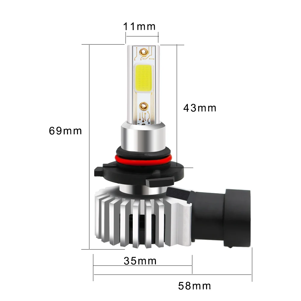 Par Car Auto Coche bombillas 9012 HIR2 80W 72 de cob Chip LED niebla/faro Color Blanco 6500 K 12000LM DC 12 ~ 30 V