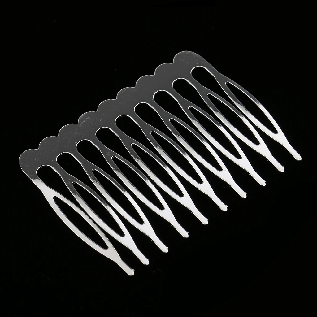 10 Pieces Teeth Fancy DIY Metal Wire Hair Clips Combs Bridal Wedding Combs Hair Blank Clips Jewelry Findings