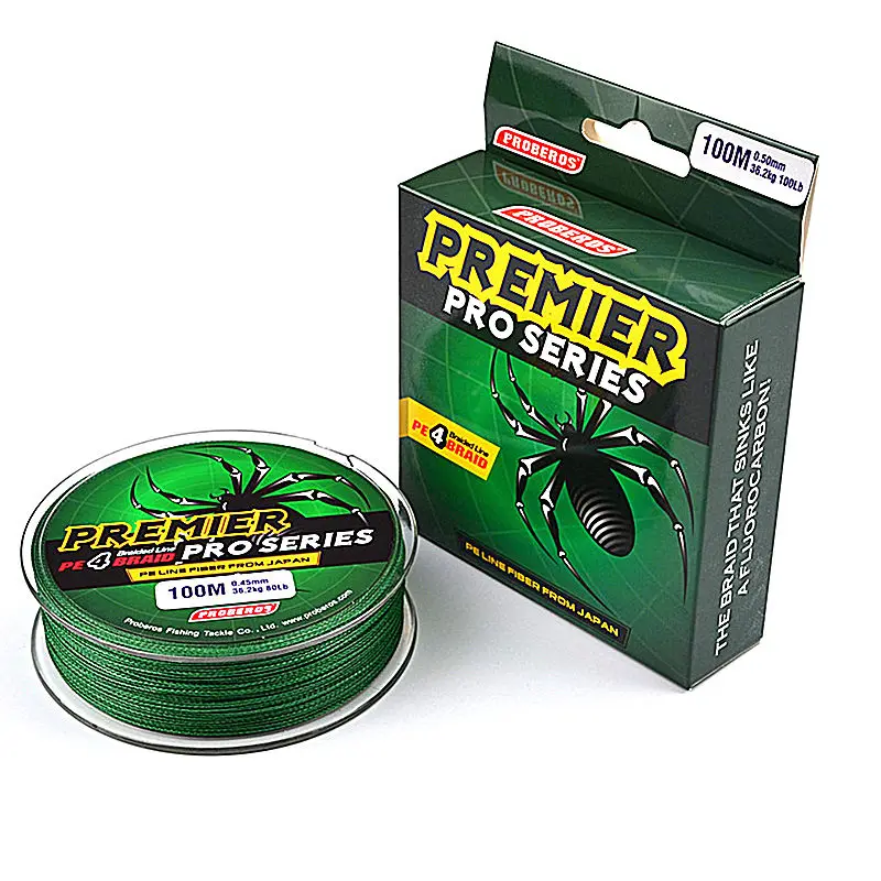 100M 4 Stands  Fishing Line 0.12mm-0.6mm Ocean Super Strong Carp Multi Color PE Line 8LB-100LB Braided Line