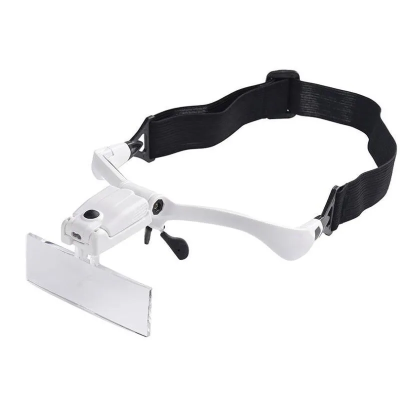 Lente d'ingrandimento per cuffie 1.0X 1.5X 2.0X 2.5X 3.5X lente d'ingrandimento regolabile a 5 gruppi ricarica USB con strumento per toelettatura gioielli a LED