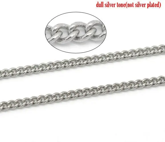 

Free shipping!!!!100M/ DIY jewelry findings-Silver Tone Link-Soldered Curb Chains 2x2mm