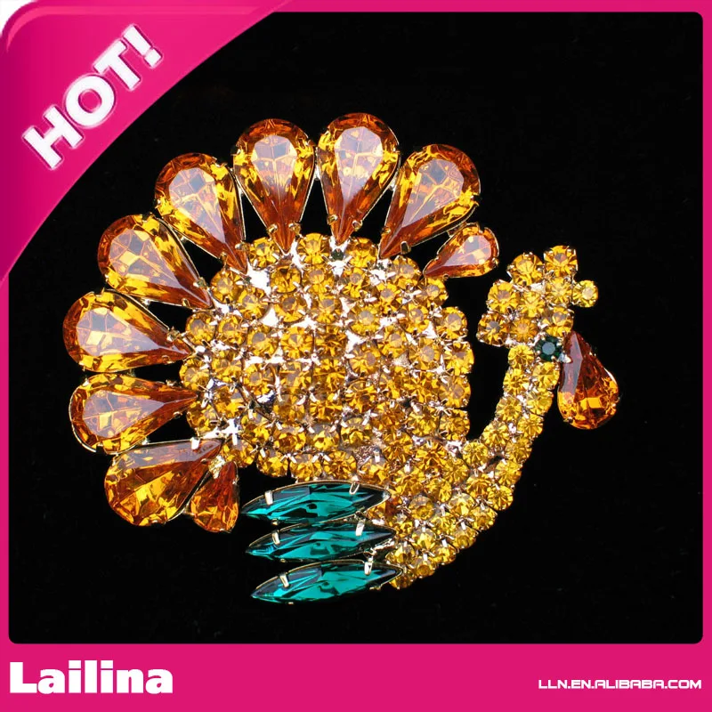 Rhinestone Cornucopia  Fall Thanksgiving Turkey Bird PIN Brooch Jewelry 2