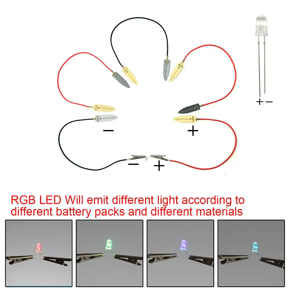 Kit de experimentos de ciencia con batería de frutas, reloj electrónico y LED RGB para bricolaje, juguete de enseñanza en casa, proyecto de ciencia