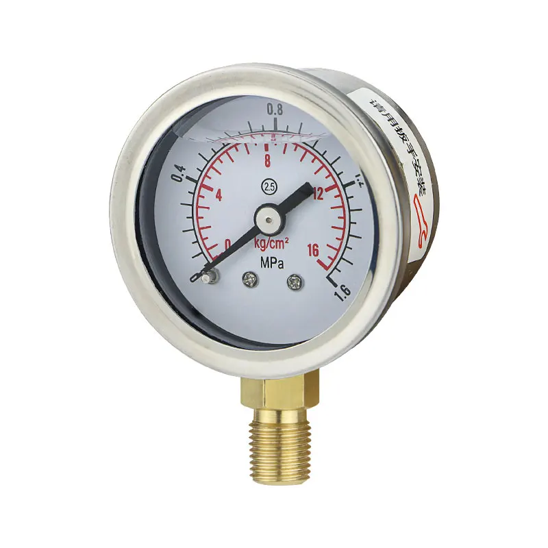 YN40 مواد من الستانلس ستيل زلزالية ضغط الزيت خيط ضغط المياه M10 * 1 NPT1/8 1/4