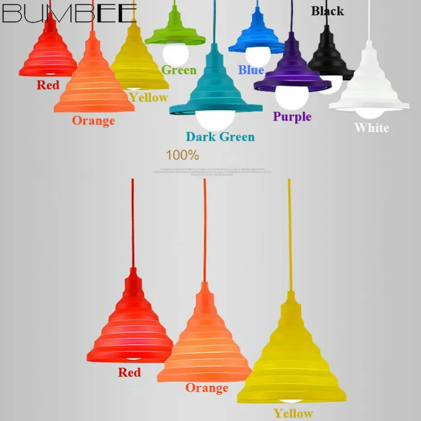 Creative Colorful Silicone Pendant Lights Pendant Lamp E27 Decor Home Lighting for Living Room Bedroom Hanging Lamp Hanglamp