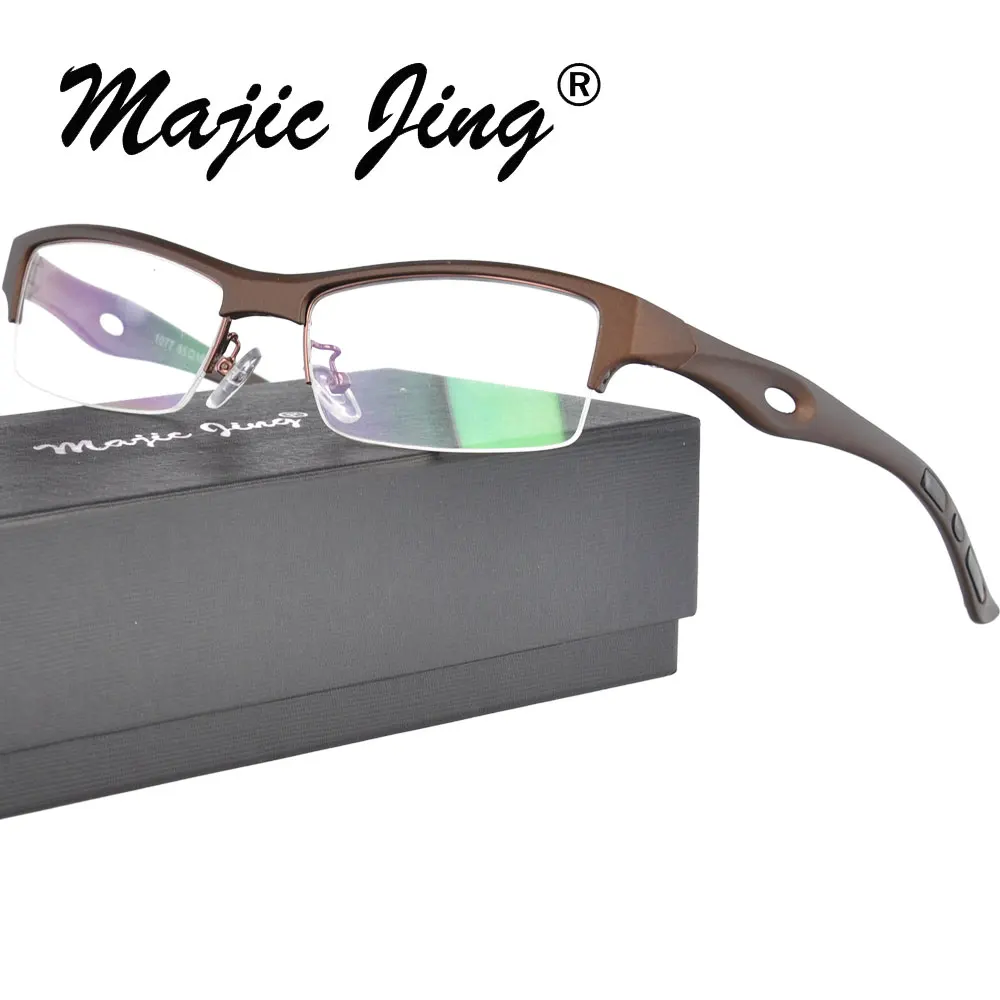 

Magic Jing TR90 half rim men style RX optical frames prescription spectacles myopia eyewear eyeglasses 1077