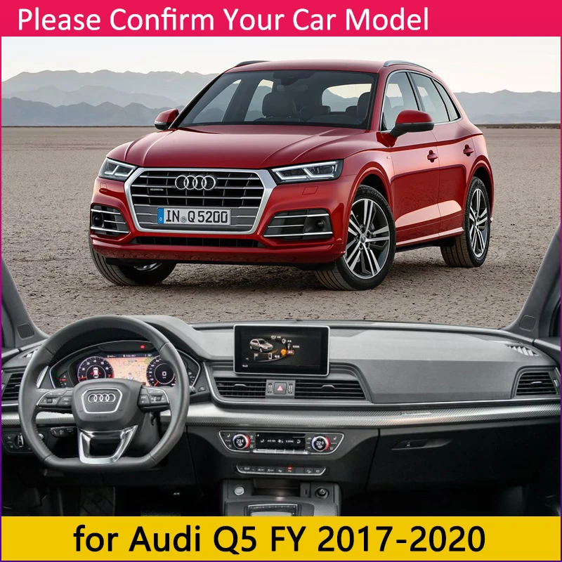 for Audi Q5 II 2017 2018 2019 2020 FY Car Dashboard Cover Avoid Light Pad Instrument Rug Platform Mat Protect Carpet Accessories