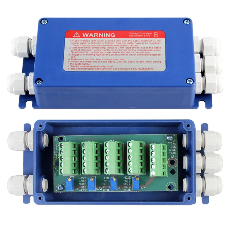 Bloques de terminales de cableado de 4 vías, sensor de pesaje, celda de carga, caja de conexiones de sumidero para báscula de plataforma