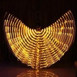 Stage Performance Prop Women Dance Accessories Girls  LED Wings Light Up 360 Degrees Gold Isis Wings