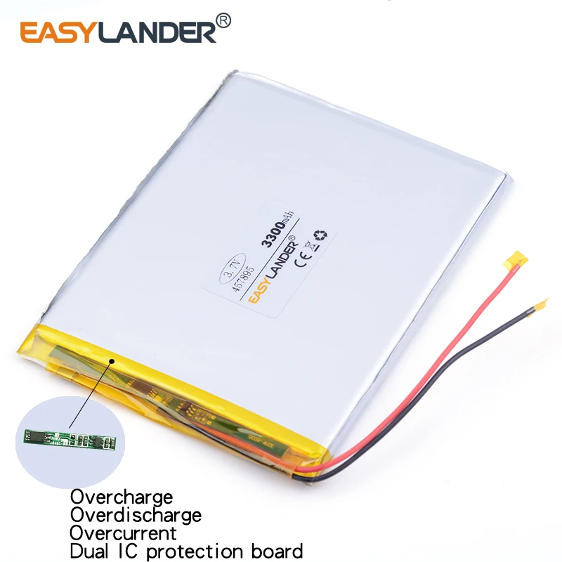 457895   3.7V 3300mAh แบตเตอรี่ลิเธียม Li-Ion Polymer แบบชาร์จไฟได้