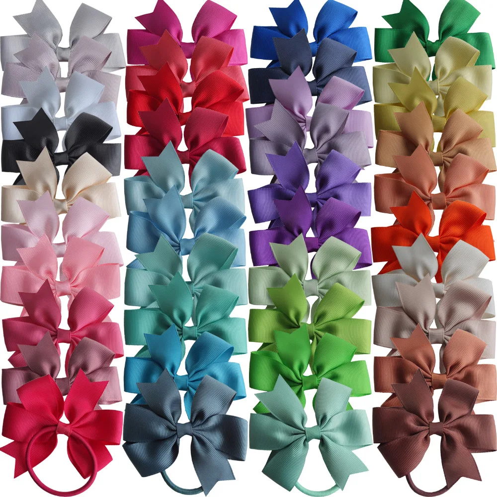 2 pcs Pinwheel Hair Bow with Elastic Bands 3.5'' Hairbow Hair Elastic Accessories Kids PonyTail Holder Hair bands Dovetail bows