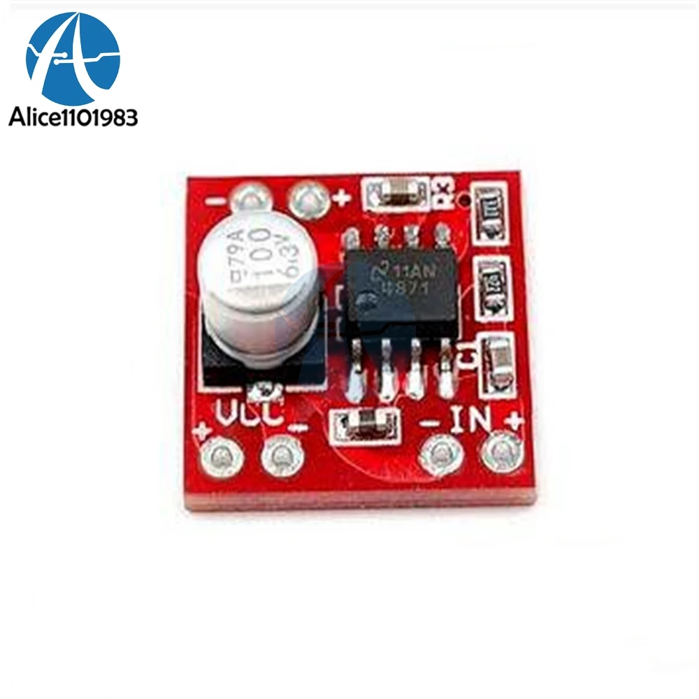 LM4871 One Single Channel Mono Digital Amp Amplifier Board 3W Small Power Audio Module Speaker Oscillator Driver DC 3V-5V