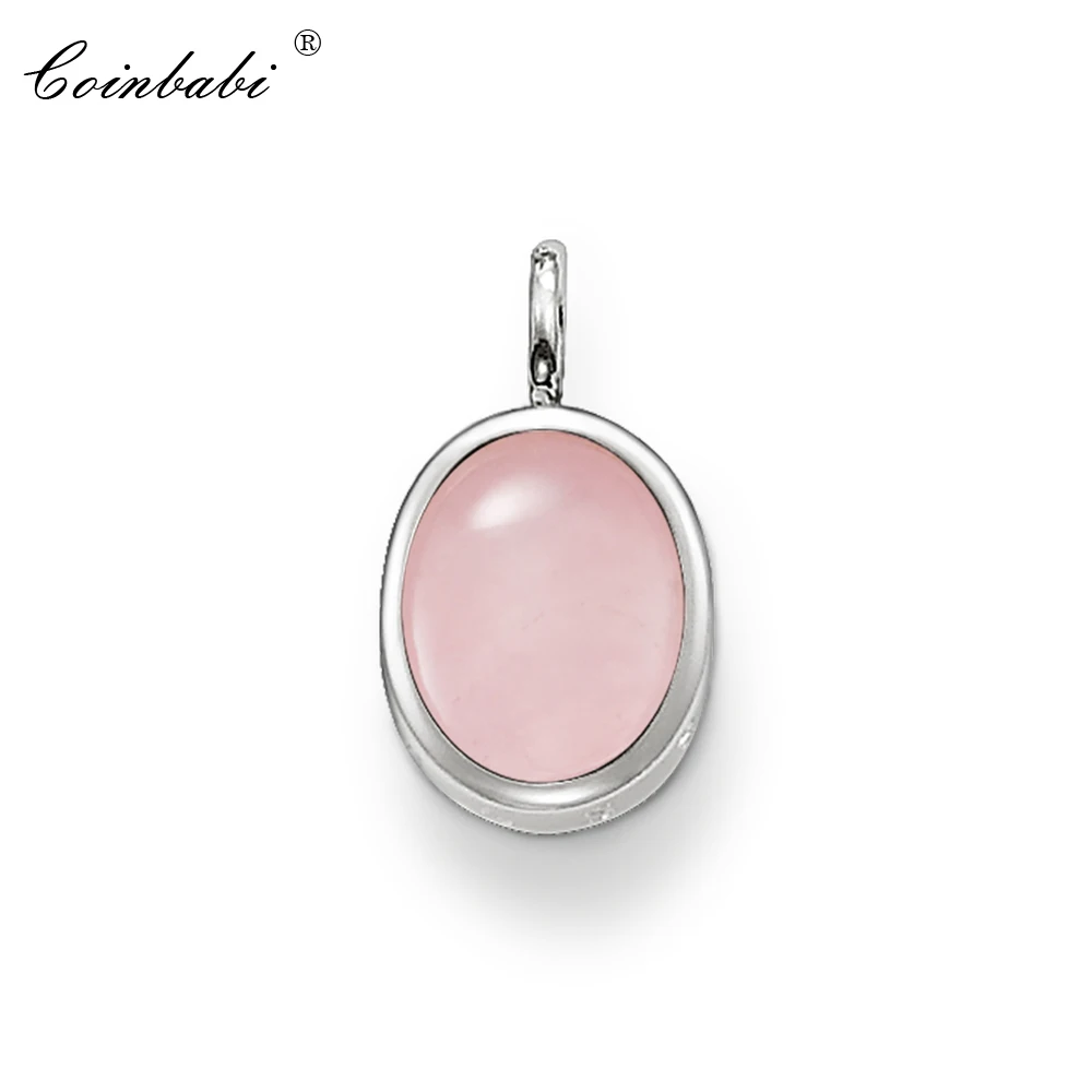 Pendant Pink Opal Oval For Women 2018 New Romantic 925 Sterling Silver Gift Europe Style Soul Jewelry Pendant Fit  Necklace