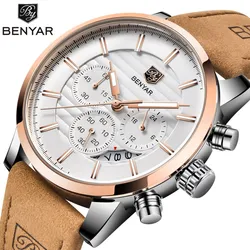 2023 New BENYAR Business Men's Watches Top Brand Luxury Chronograph Quartz Watch Male Waterproof Wrist Watch Relogio Masculino