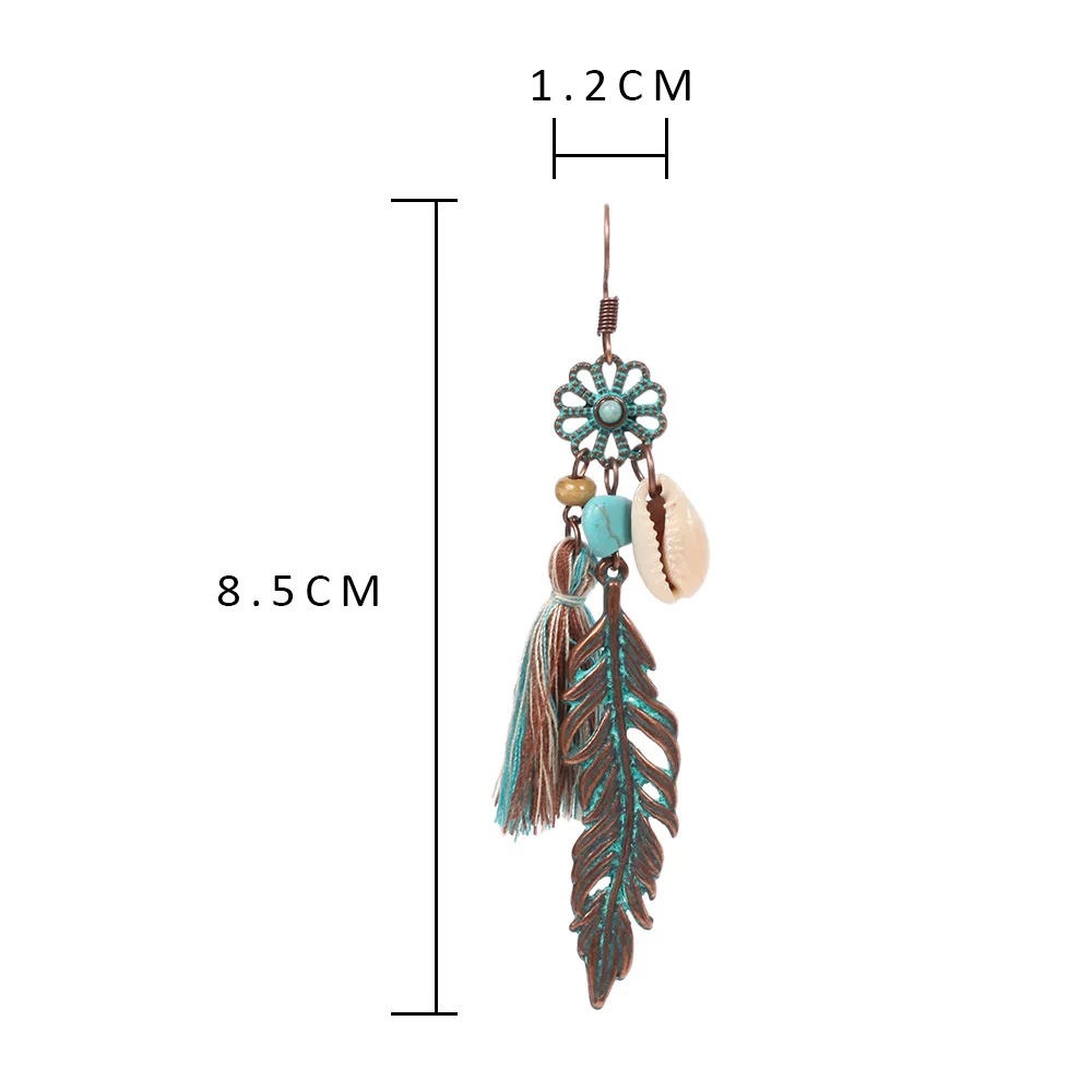 JIOFREE Vintage Bohemian Ethnic Tassel Fringe Leaf Clip on Earrings For Women Girls Anniversary Wedding Party Jewelry Wholesale