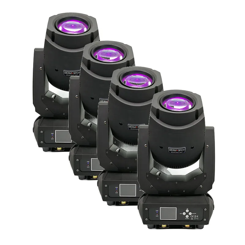 4pcs Factory 200W Gobo LED Moving Head Beam Spot Lights 2 Gobo Wheel 15 Degree Zoom Angle For Professional Stage Lighting Shows