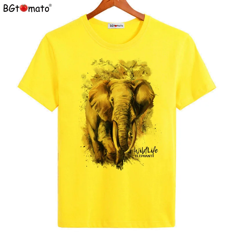 BGtomato real photo elephant 3D T-shirts Men's super cool hot sale summer tops tees Good quality comfortable casual Shirts