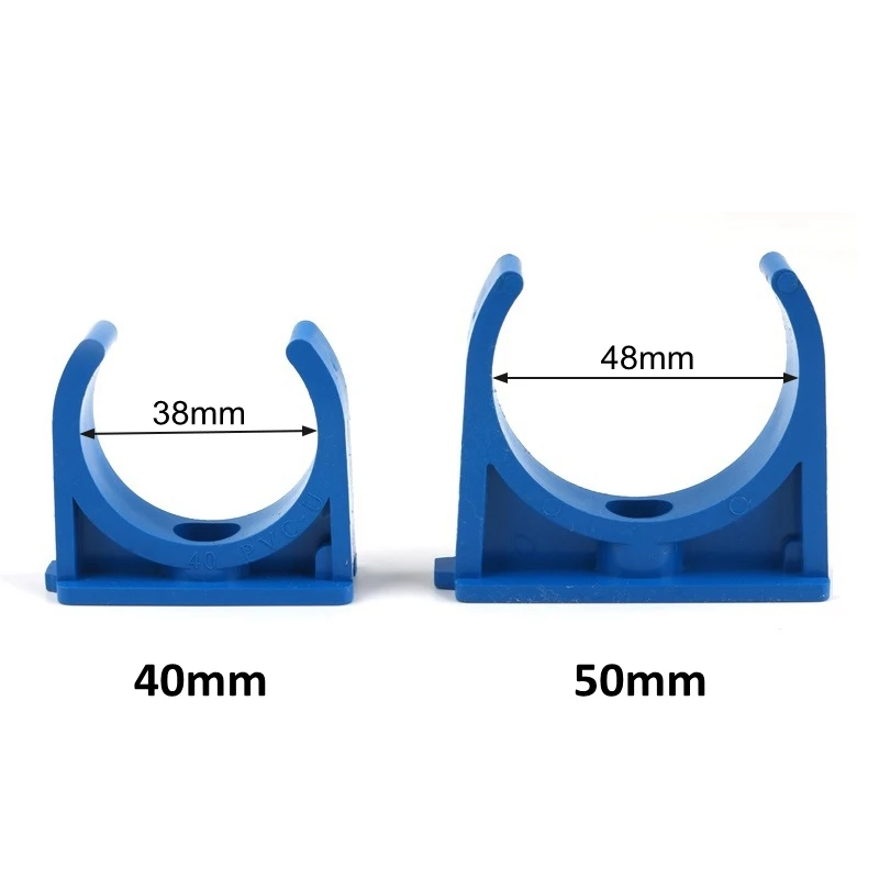 10pcs 20mm 25mm 32mm 40mm 50mm PVC Pipe Clamp Water Pipe Support Garden Irrigation System Tube Fittings