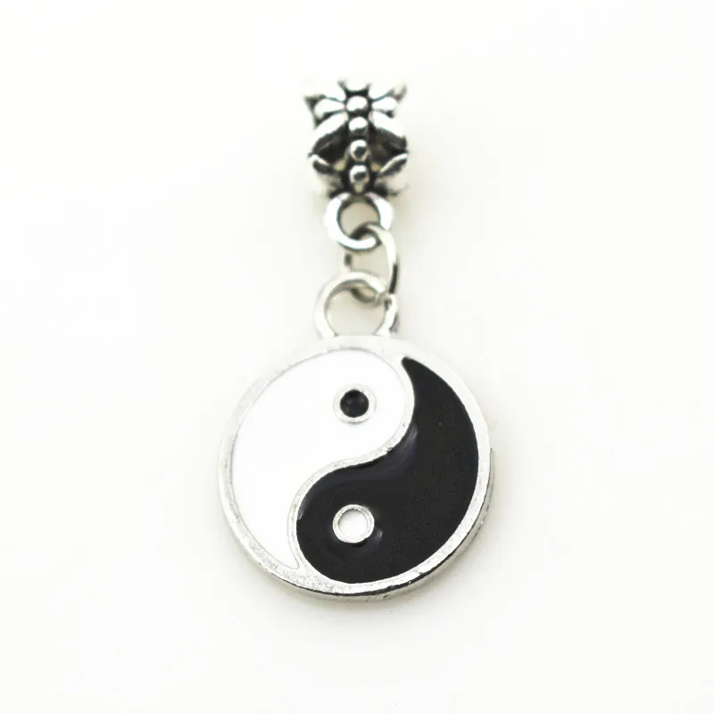 Hot Selling 20pcs Macroporous Beads YINGYANG Dangle Charms Diy Fashion Bracelet Jewelry Accessories