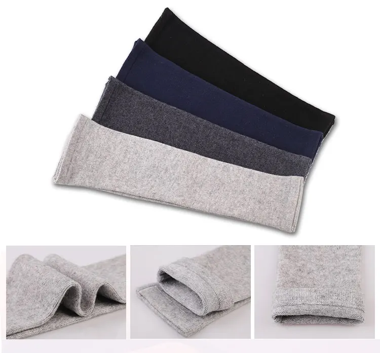 Phụ nữ Cashmere Vòng Tay Kèm Nhẫn Chung Lạnh Chống Bảo Vệ Tay 40 cm Thun Dệt Kim Dài Tay Cổ Tay Cánh Tay Bảo Vệ