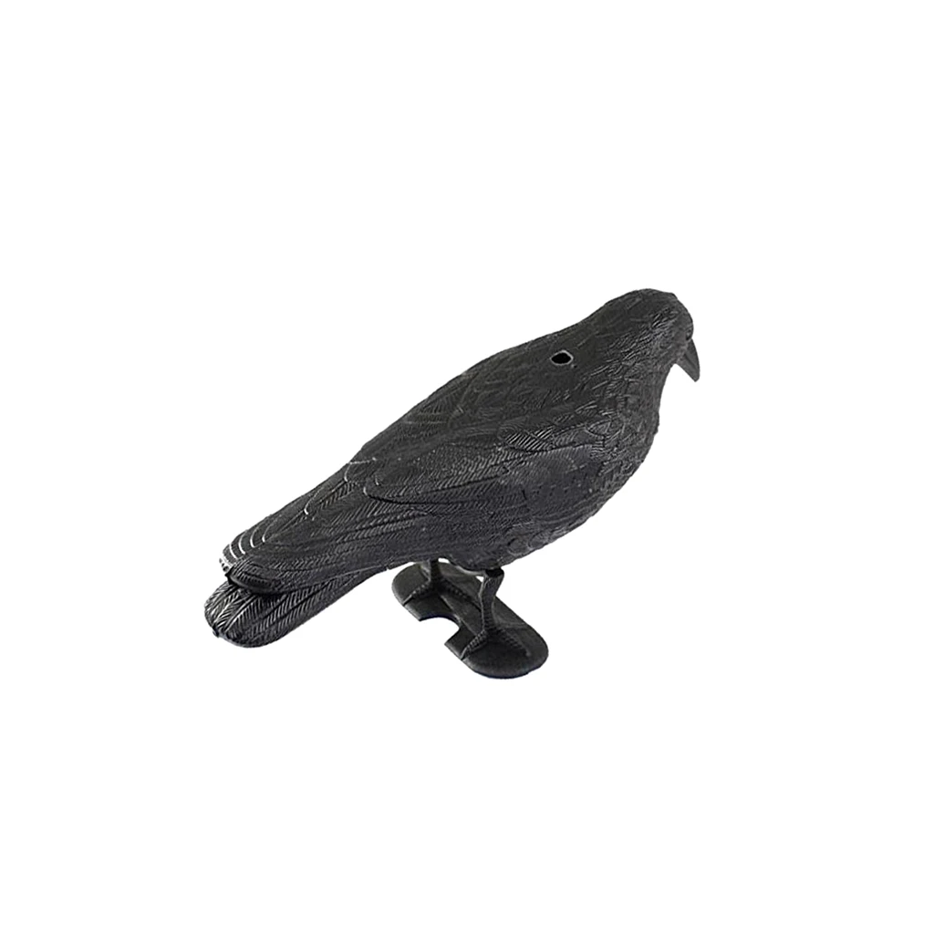 Realistic Black Crow Decoy Bird Scarer Pest Control Garden Defense Scarecrow