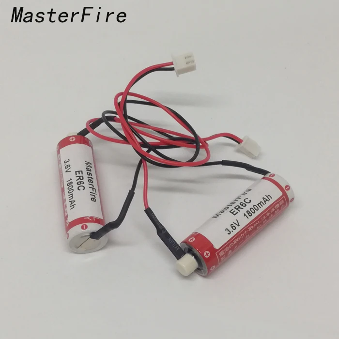 

2pcs/lot MasterFire AA 14500 ER6C 3.6V 1800mah Thionyl Chloride Battery PLC Lithium Batteries Cell With Two - Hole Plugs