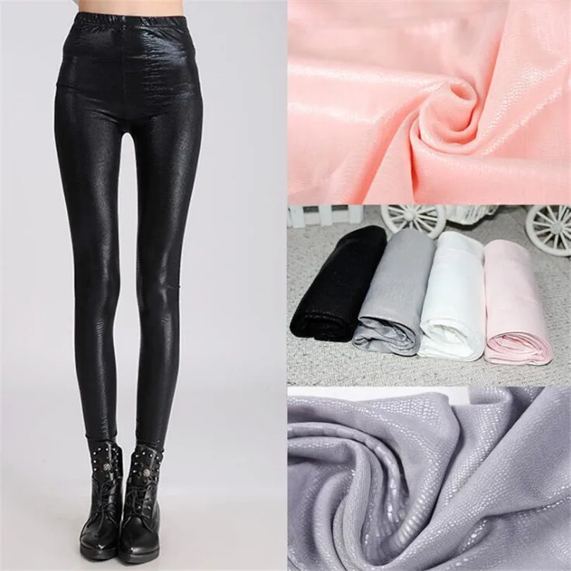 YGYEEG Bút Chì Thời Trang Quần Legging Nữ Gợi Cảm Hoa Văn Da Rắn Quần Skinny Hồng Xám Đen Eo Thun Màu Trắng Cổ Chân-Chiều Dài Đáy