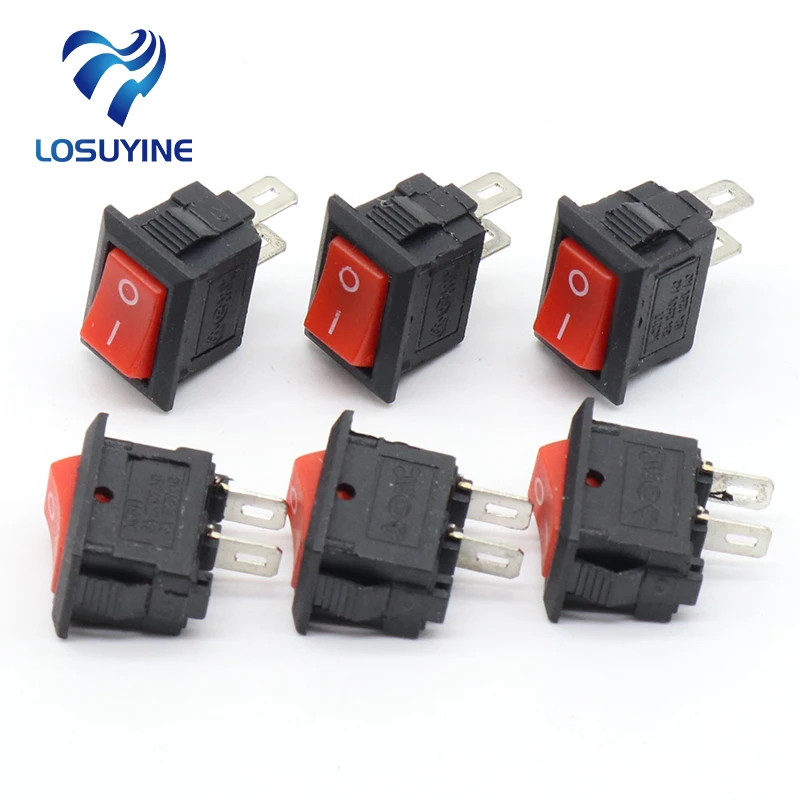 

10pcs/lot RED 10*15mm SPST 2PIN ON/OFF G125 Boat Rocker Switch 3A/250V Car Dash Dashboard Truck RV ATV Home